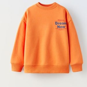 Zara orange crewneck boys